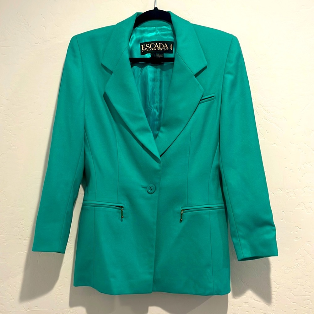 *VINTAGE* ESCADE Teal WOOL JACKET!💚